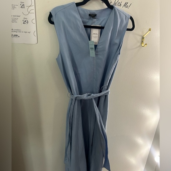Ann Taylor Petite Linen Blend Tie Waist Sheath Dress size 4P NWT - Picture 2 of 3